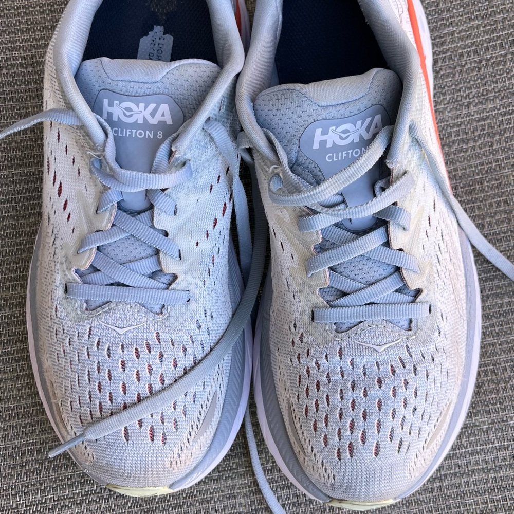Hoka Clifton 8 Light Blue Athletic Shoes